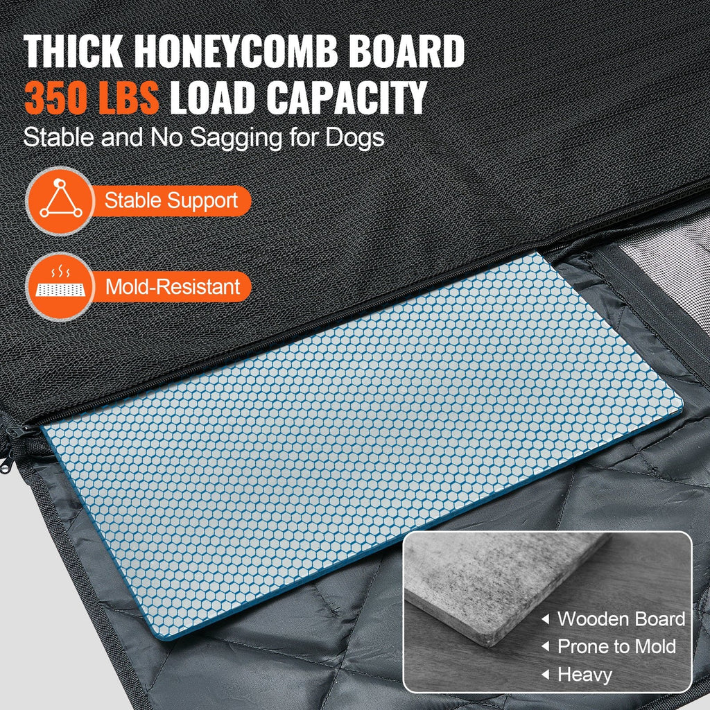 Honeycomb support board inside the waterproof dog back seat cover