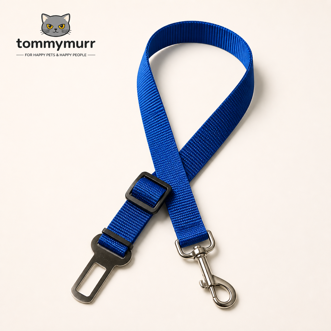 Tommy Murr adjustable dog car seat belt in Blue