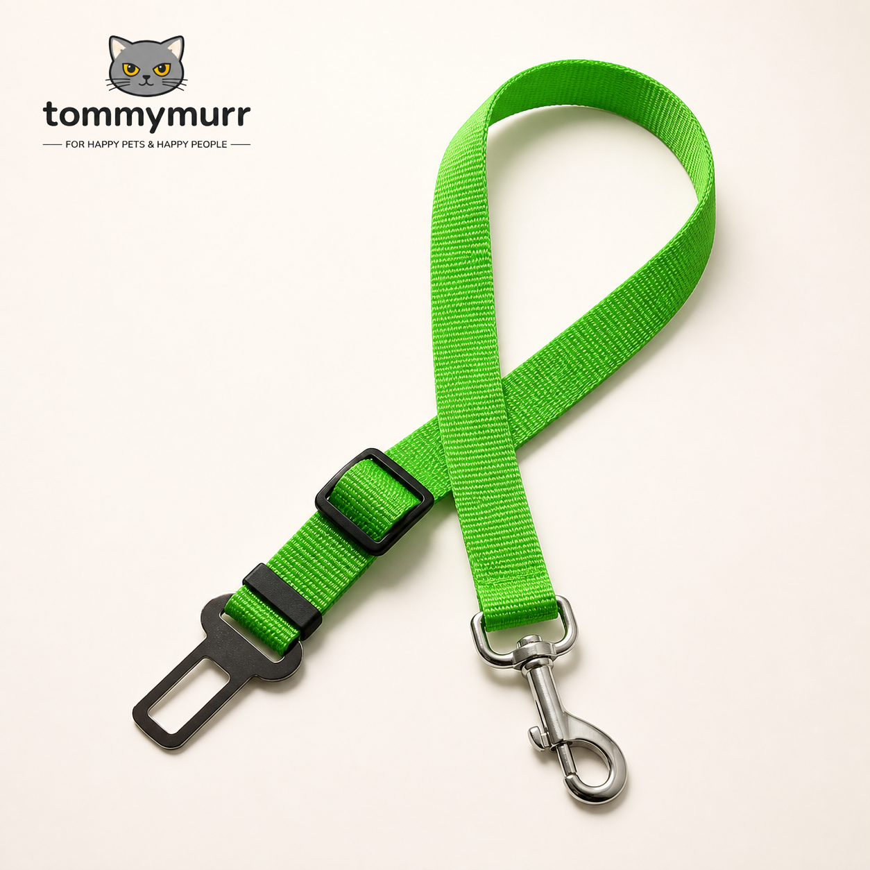 Tommy Murr adjustable dog car seat belt in Green