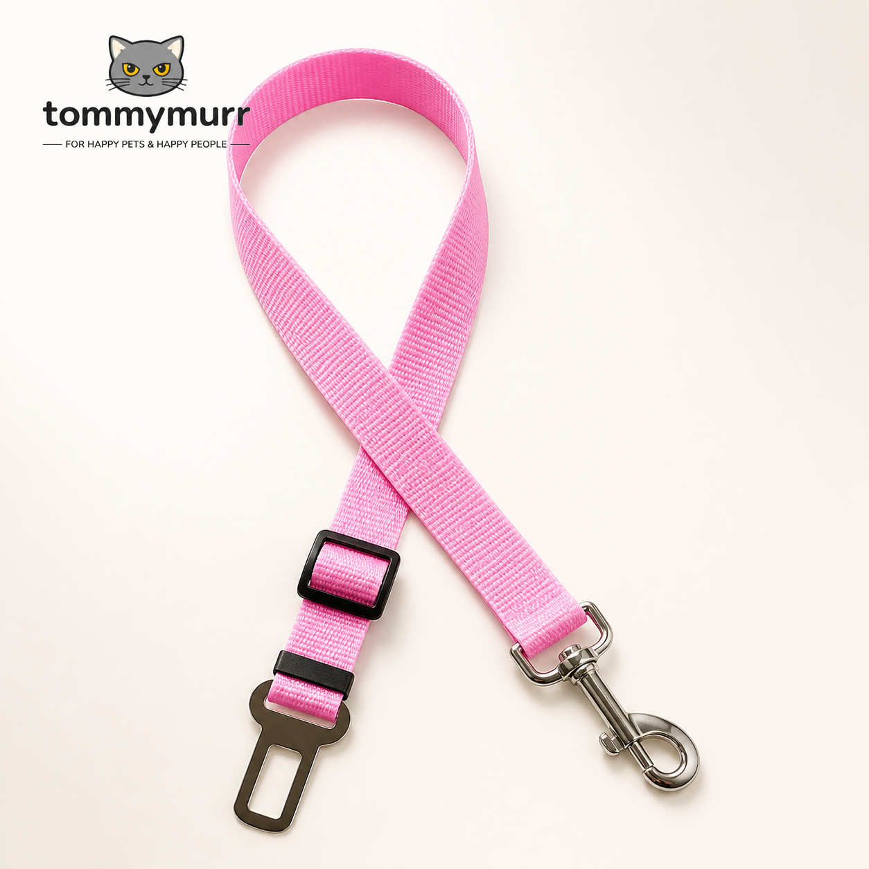 Tommy Murr adjustable dog car seat belt in Pink