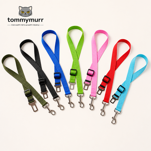 Tommy Murr adjustable dog car seat belts in seven colors