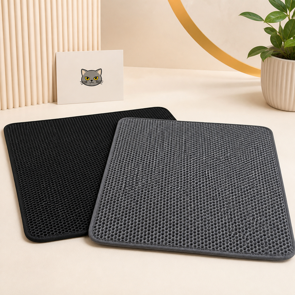 Tommy Murr Honeycomb Cat Litter Mat black and gray variants