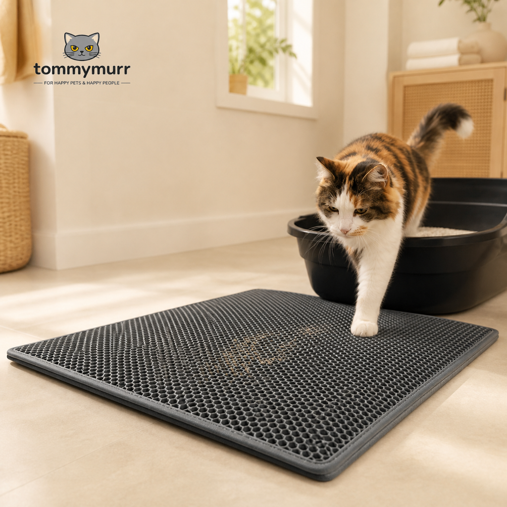 Tommy Murr Honeycomb Cat Litter Mat lifestyle hero