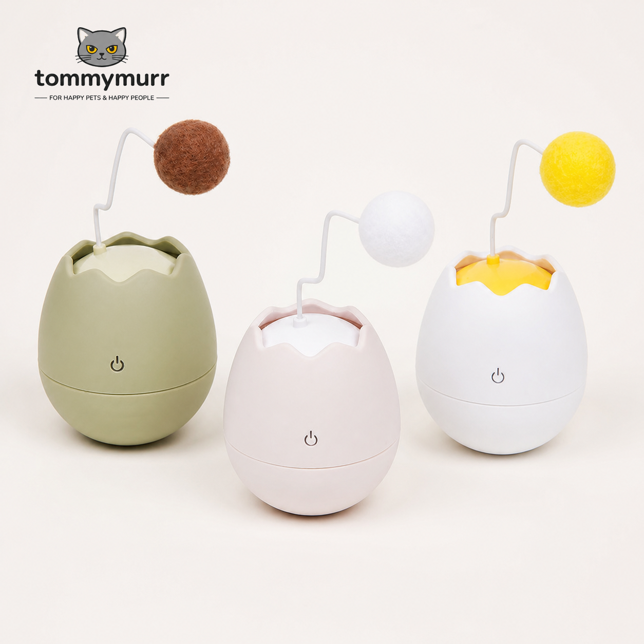 Tommy Murr interactive battery-powered cat toy in three colours
