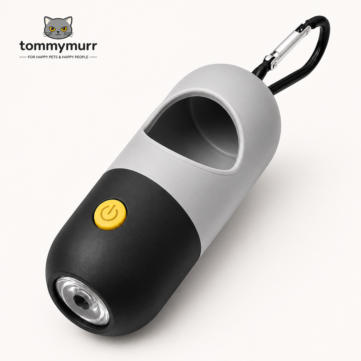 Tommy Murr Gray Black LED dog waste bag dispenser