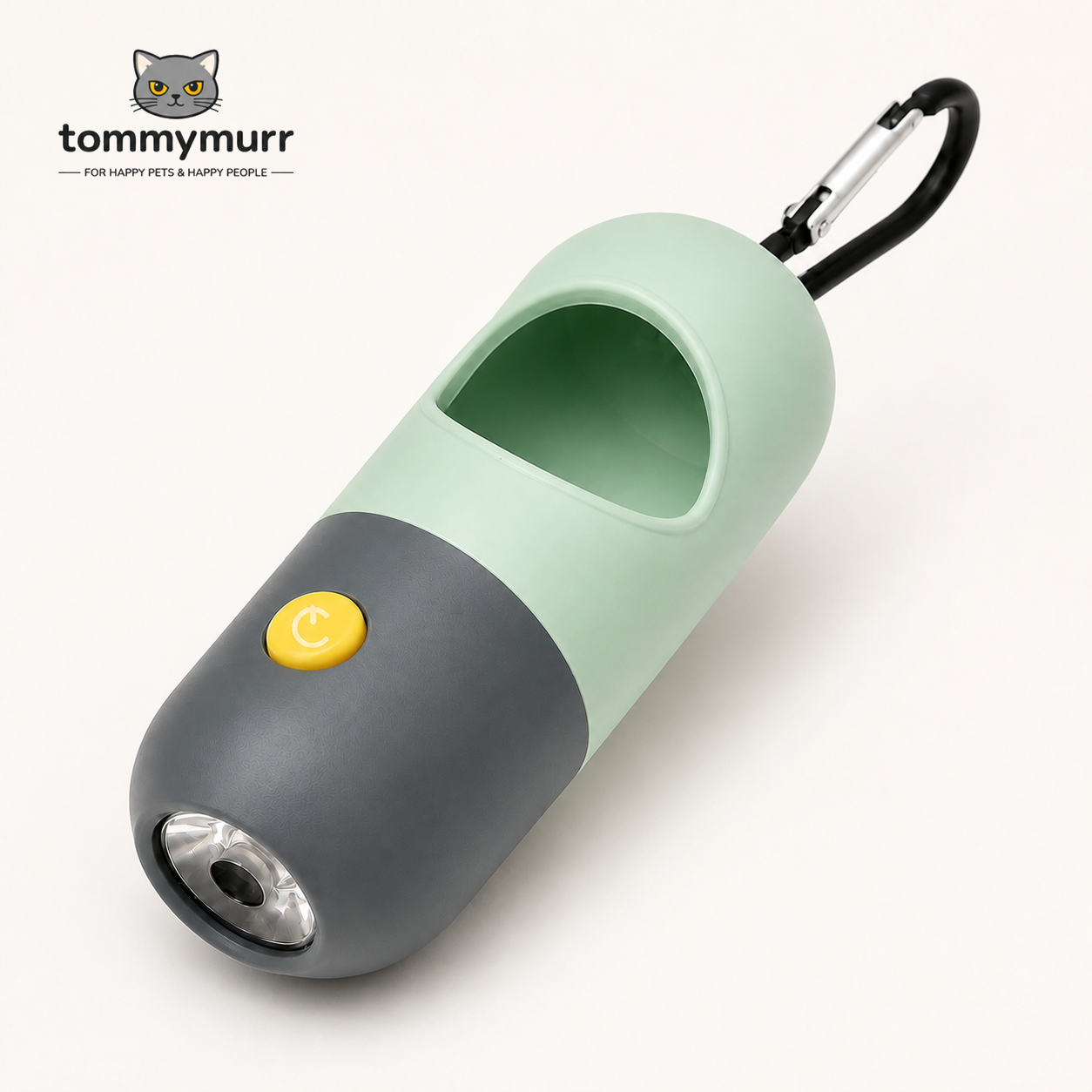 Tommy Murr Green Gray LED dog waste bag dispenser