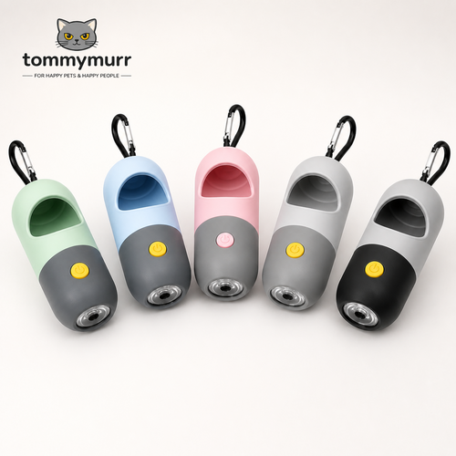 Tommy Murr LED dog waste bag dispenser in all five colour options