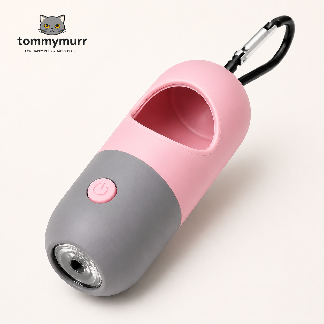 Tommy Murr Pink Gray LED dog waste bag dispenser