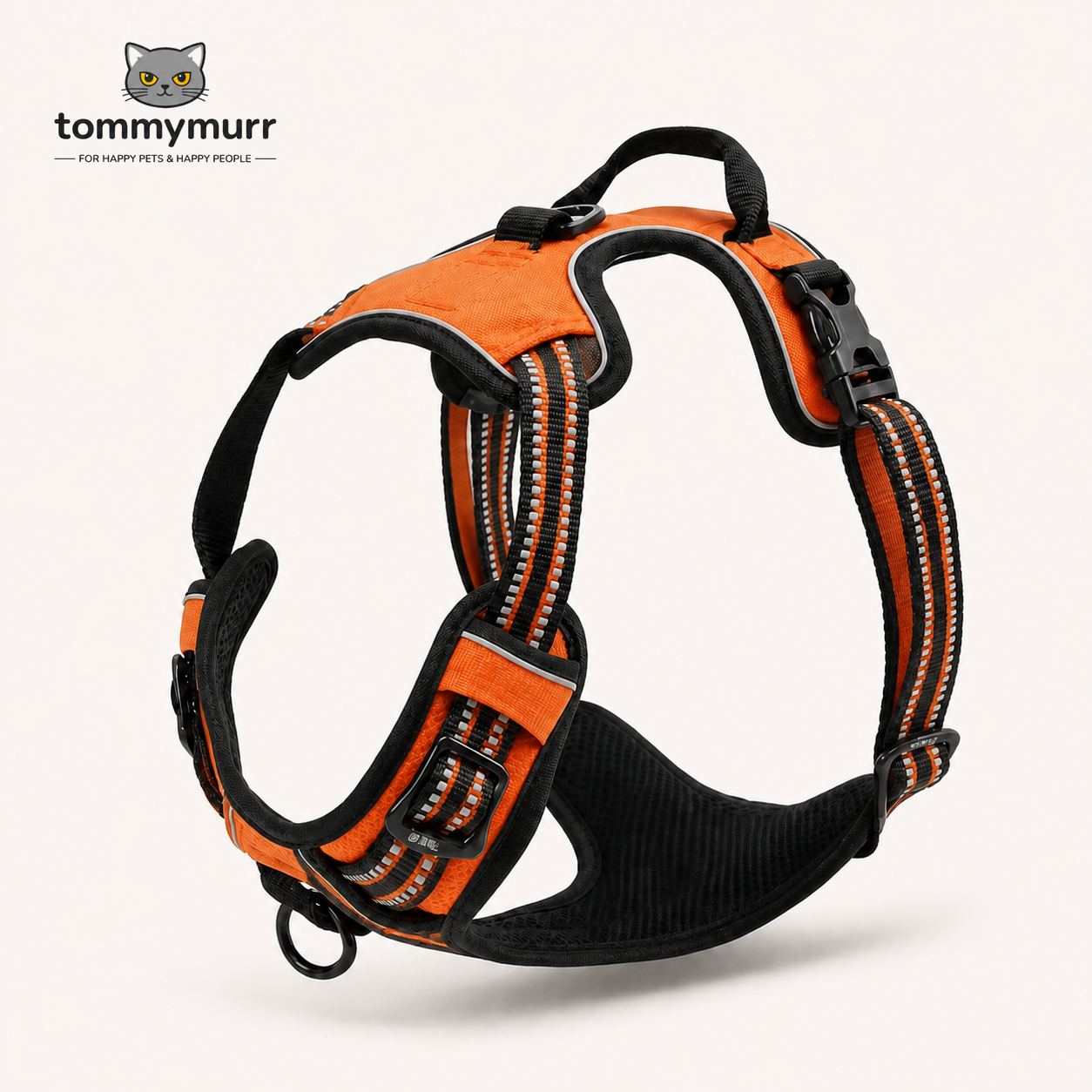 Tommy Murr reflective adjustable dog harness in Orange