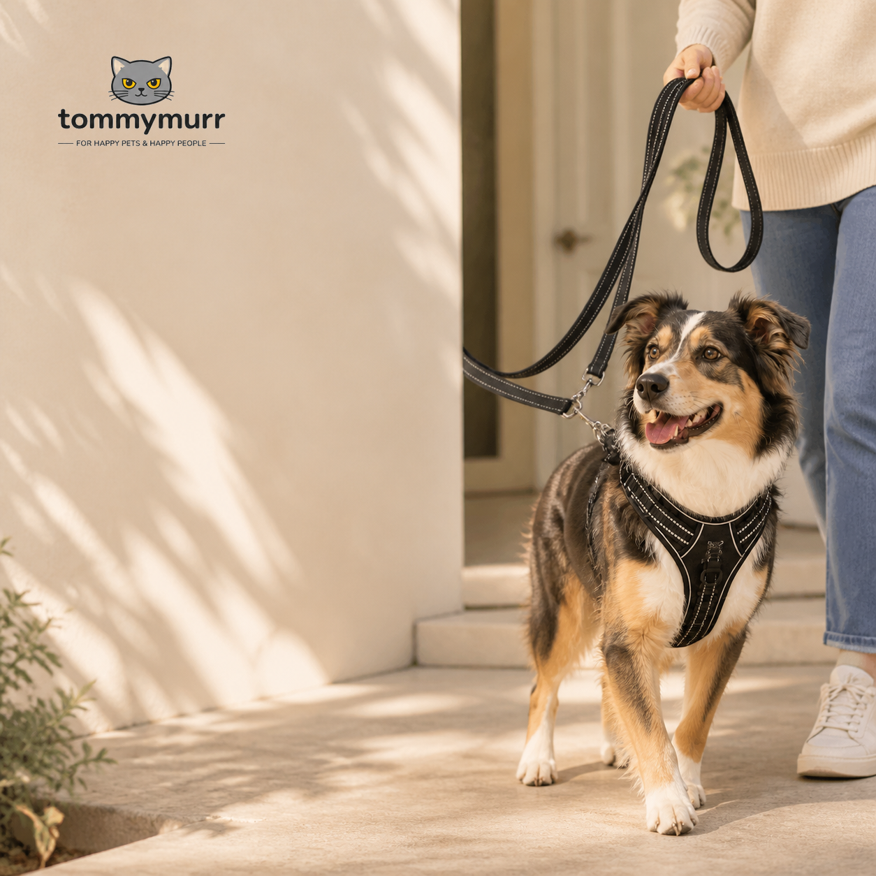 Tommy Murr Reflective Double-Handle Dog Leash lifestyle hero